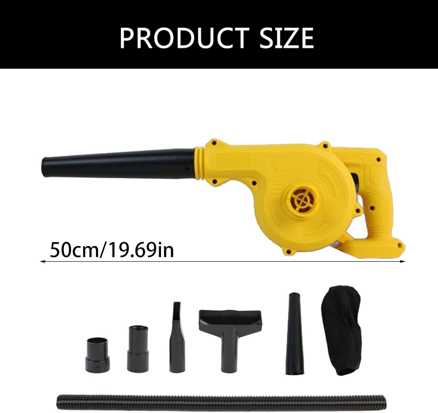 Cordless Leaf Blower Vacuum 18V Lightweight Patio Cleaner w/ Bag & Nozzles