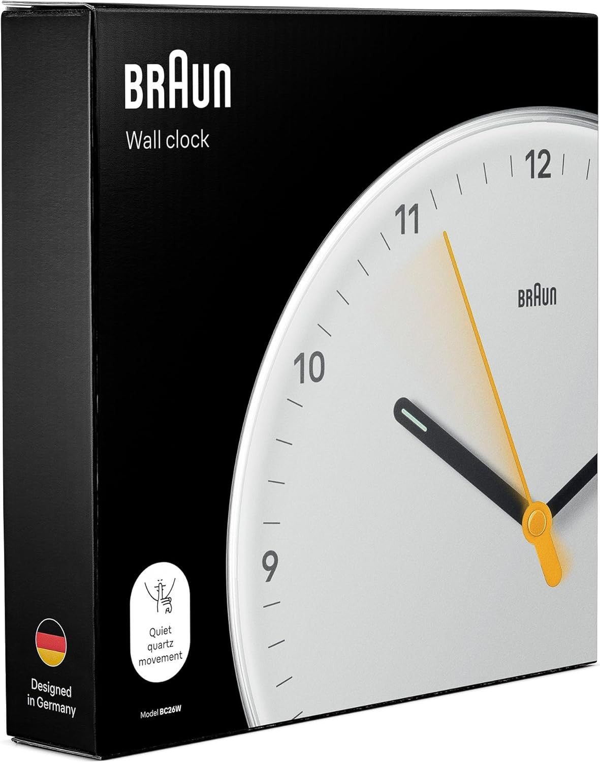 Minimalist Wall Clock 23cm Silent Sweep Quartz Modern White Easy Read Home Decor