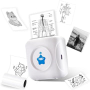 Mini Thermal Printer TP2 Bluetooth Pocket Label Photo Printer Blue White