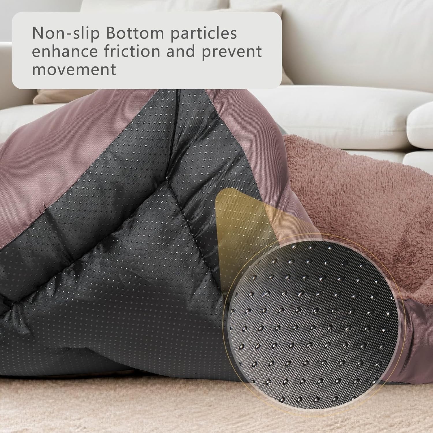 Extra Large Dog Bed 110x90x25cm Washable Calming Non Slip Brown