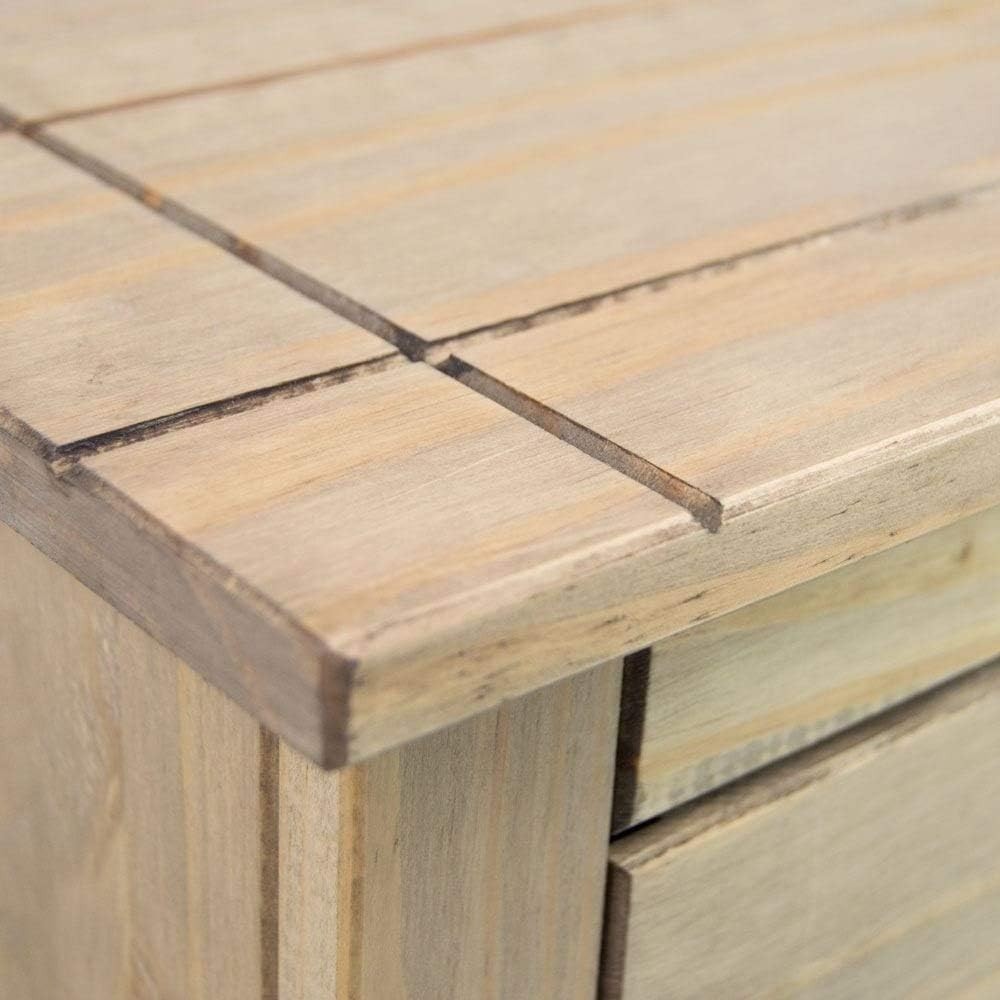 Solid Pine Sideboard Storage Cabinet 2 Doors 2 Drawers Rustic Living Room