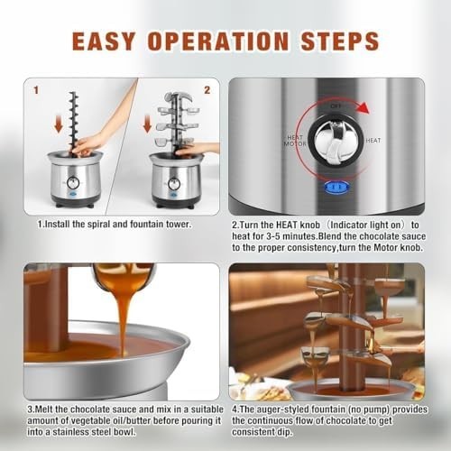 4 Tier Chocolate Fountain Stainless Steel Nacho Cheese Sauce Machine