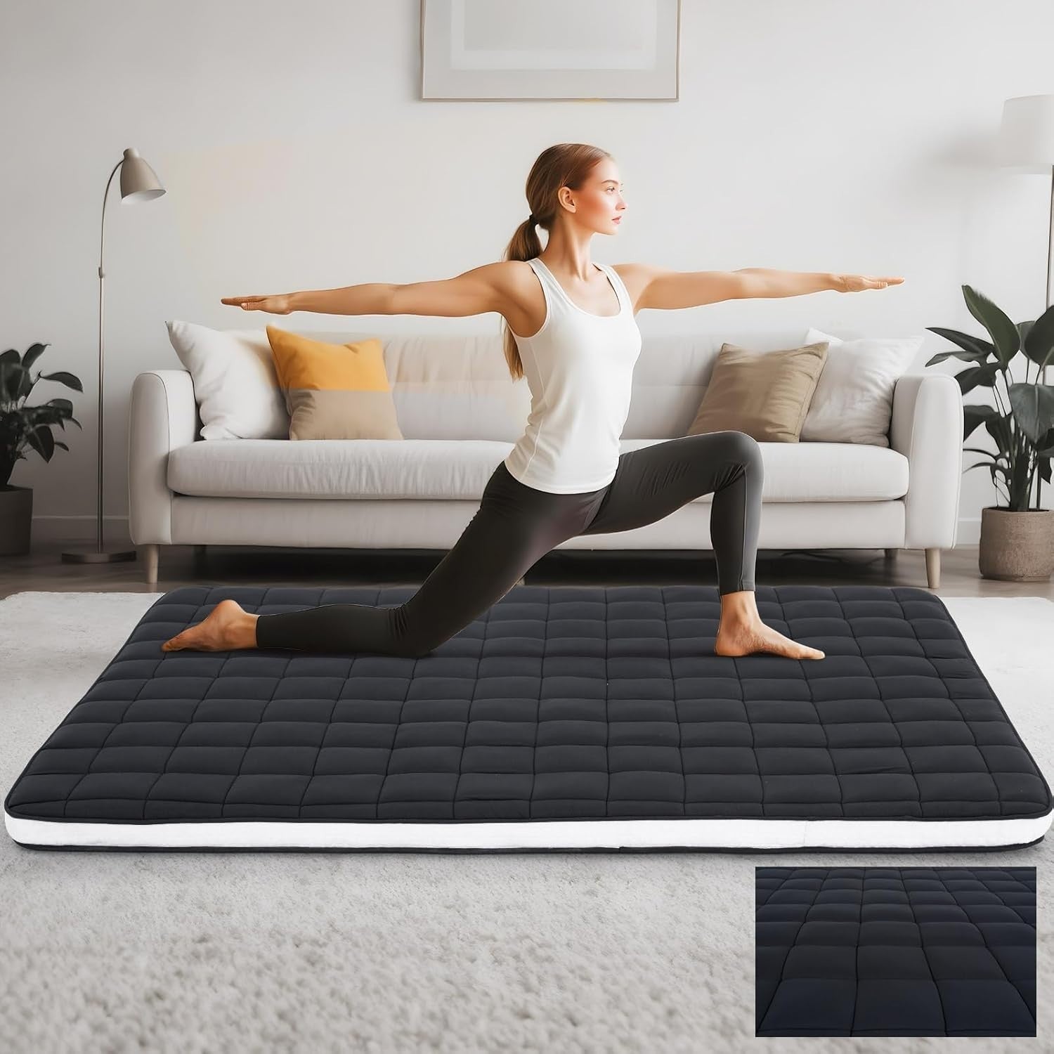 10cm Memory Foam Futon Mattress Foldable Guest Bed Floor Mat UK