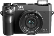 5K 75MP Digital Camera 3” Screen Vlogging Camera 32GB Compact Black
