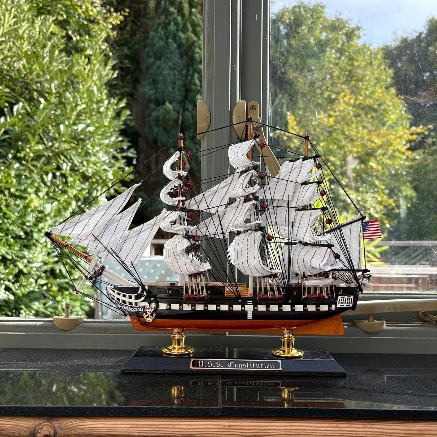 Large USS Constitution Model Ship | Handcrafted Wooden Tall Ship Replica