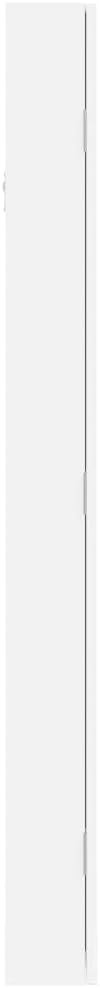 Wall Mounted Mirror Jewelry Cabinet Lockable Slim Storage Armoire White