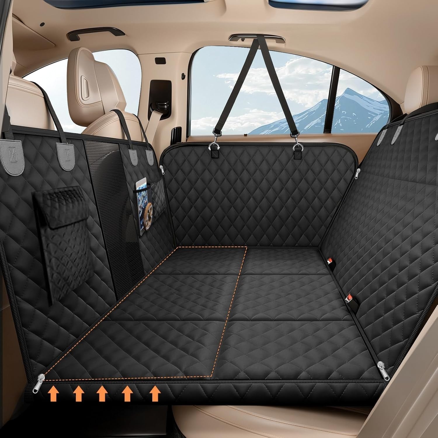 Hard Base Dog Car Seat Extender Waterproof Rear Hammock SUV Truck