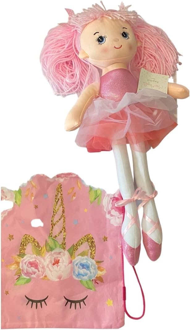 Ballerina Rag Doll Soft Plush Tutu Toy Unicorn Bag Gift for Girls Kids