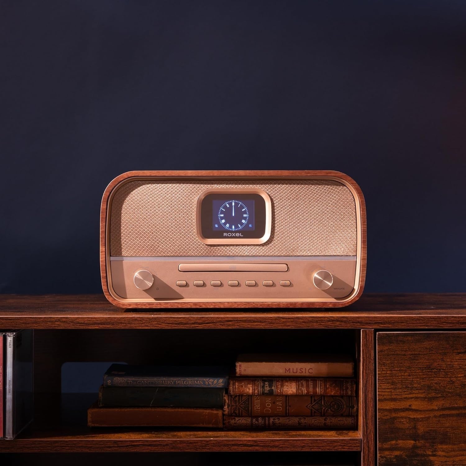 Retro HiFi CD Player DAB DAB+ Bluetooth 40W FM Radio USB Walnut