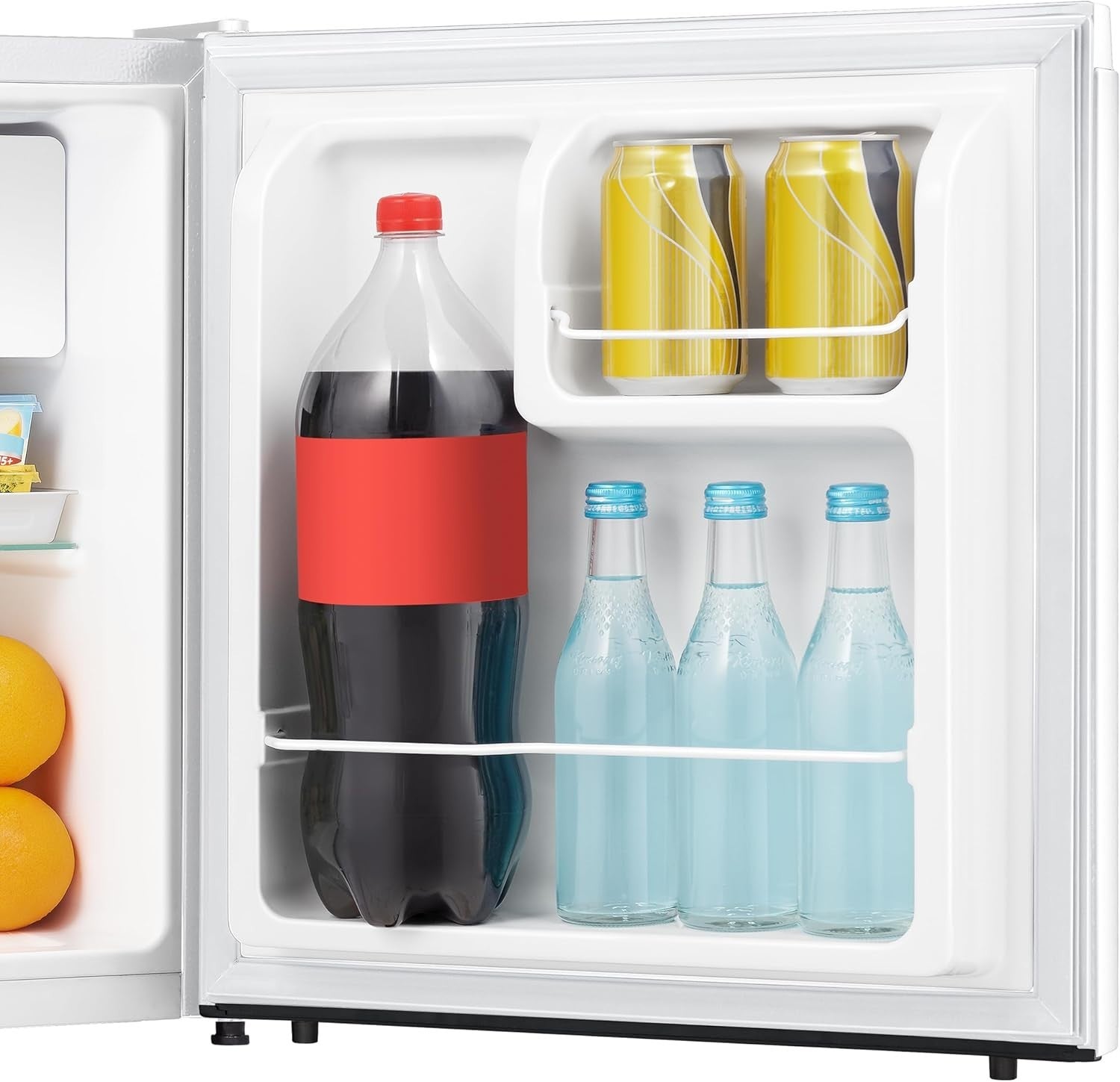 Mini Fridge 45L Compact Table Top Adjustable Thermostat Reversible White