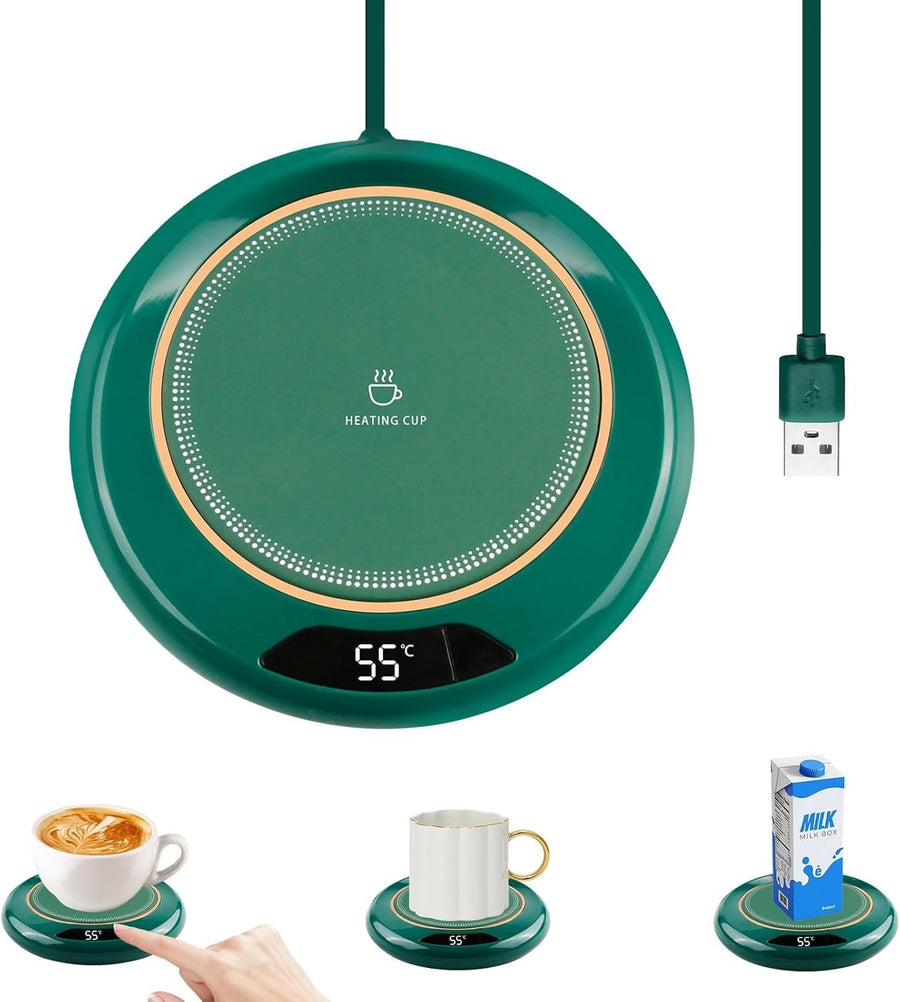 USB Coffee Mug Warmer 3 Temp 45-75°C 8H Auto Shut Off Desk