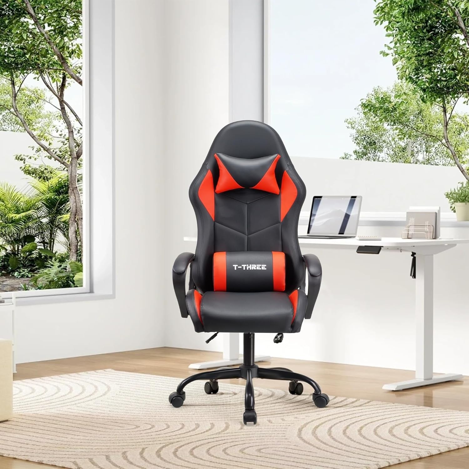Ergonomic Gaming Chair High Back Swivel Office Desk Chair Red