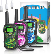 Kids Walkie Talkies Rechargeable 3 Pack 8 Channel VOX Long Range Camo