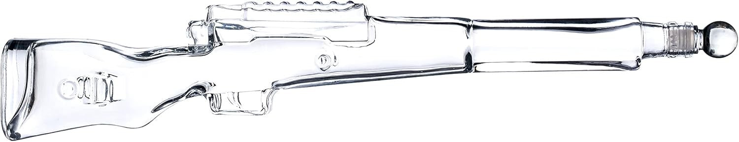 Shotgun Whiskey Decanter Set 1L with 4 Bullet Glasses Display Rack Gift