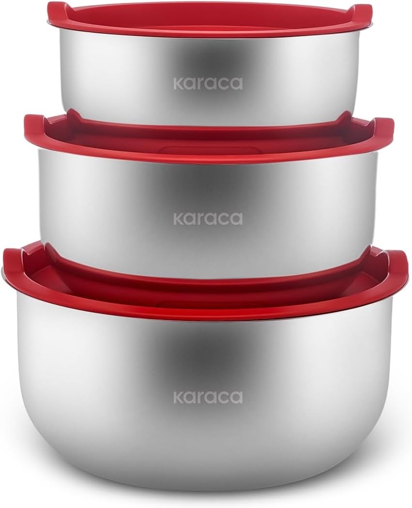 13pc Stainless Steel Induction Cookware Set with Glass Lids & Storage Containers