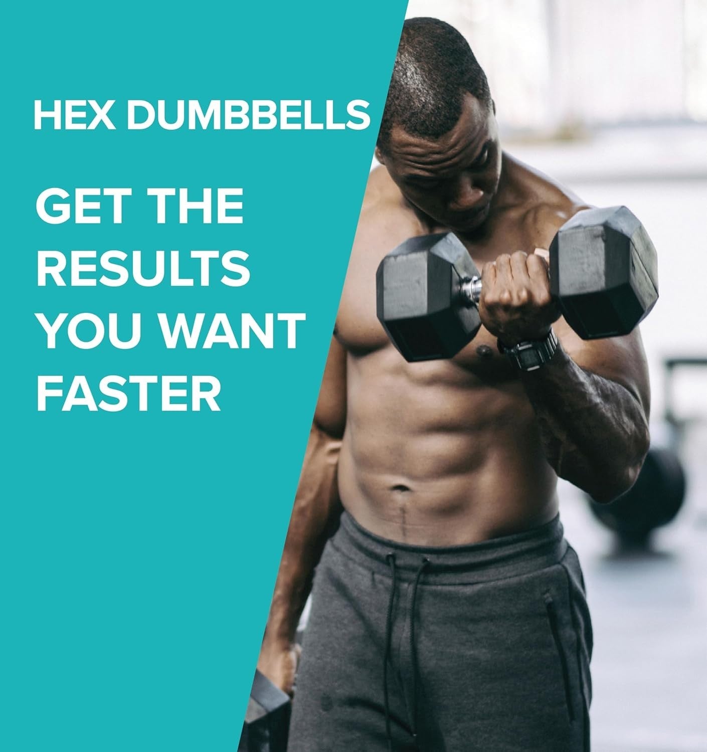 Hex Dumbbells Pair 2.5kg–60kg Rubber Coated Anti Roll Home Gym Weights