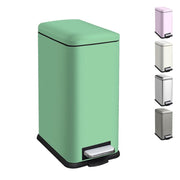 17L Kitchen Pedal Bin Soft Close Stainless Steel Green