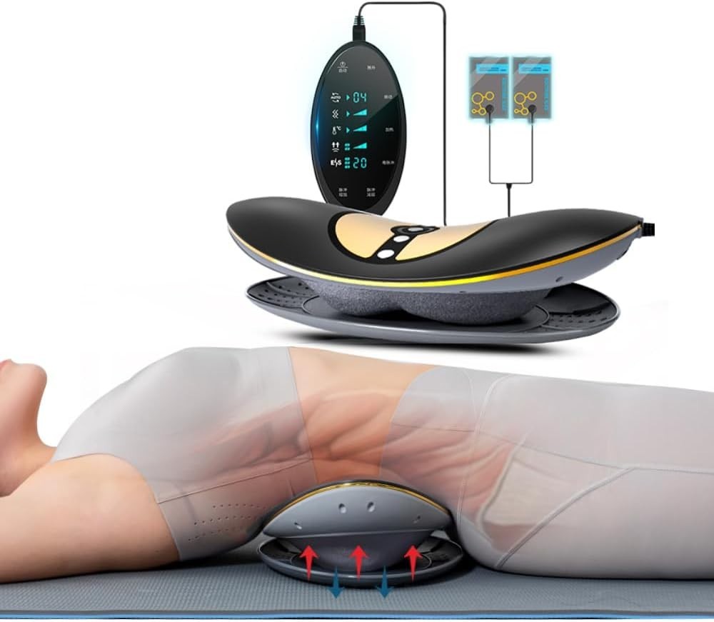 Full Body Electric Massager Back Pain Relief EMS Lumbar Traction Therapy Device