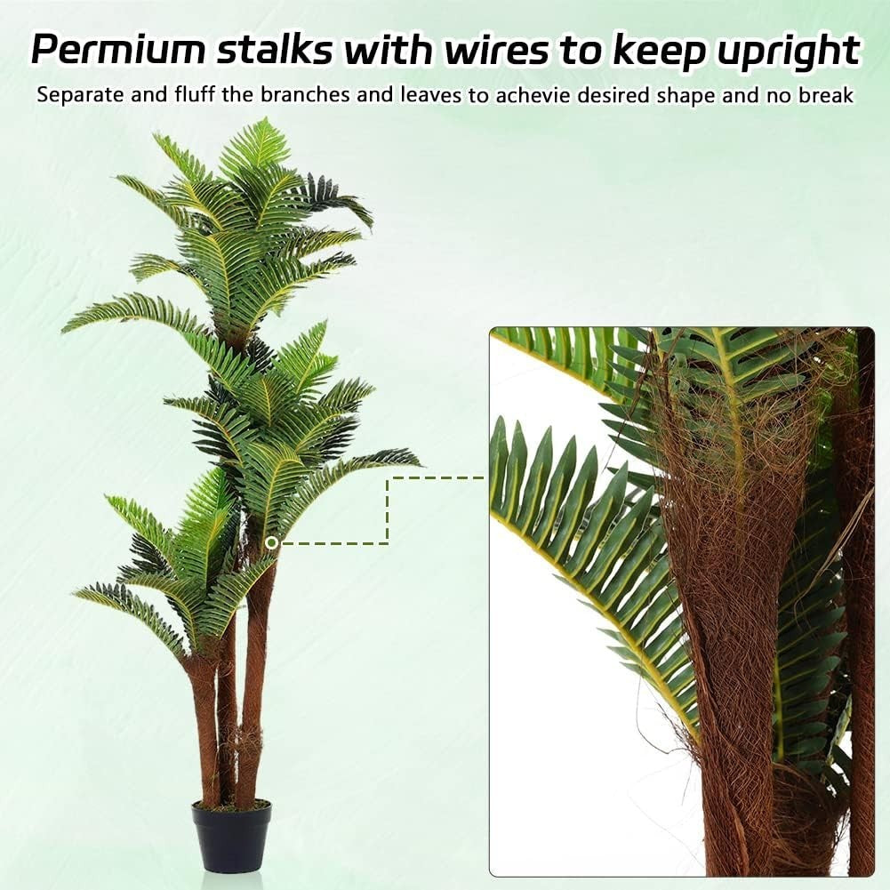 150cm Artificial Cycas Palm Tree in Pot Tropical Green Indoor Outdoor Decoration