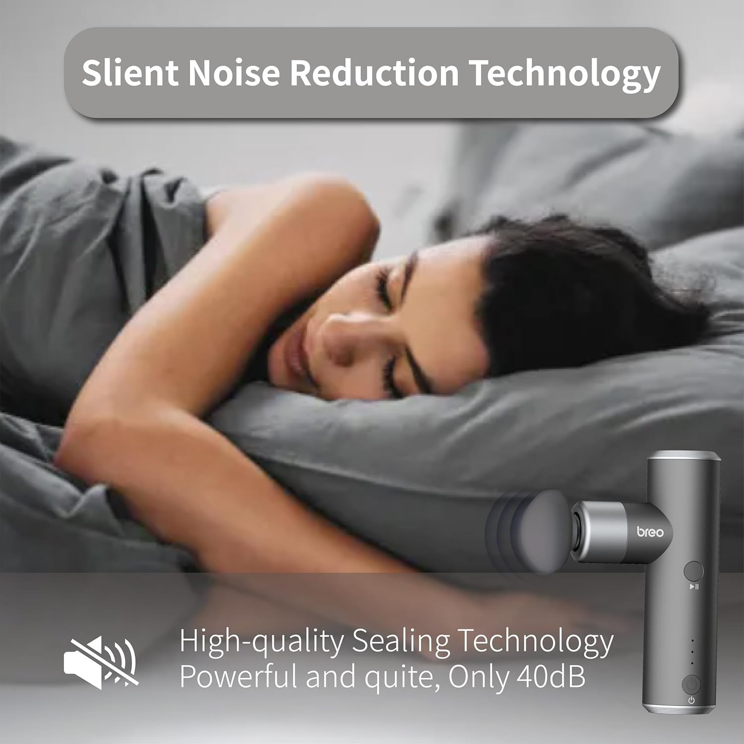Ultra Quiet Mini Massage Gun Deep Tissue Muscle Recovery Lightweight 4 Heads