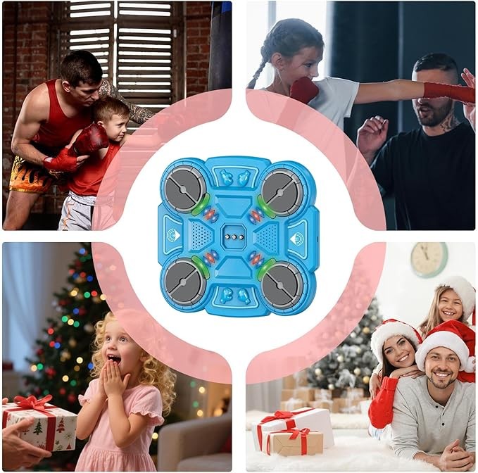 Music Boxing Machine Wall Mounted LED Reaction Trainer Home Workout Game