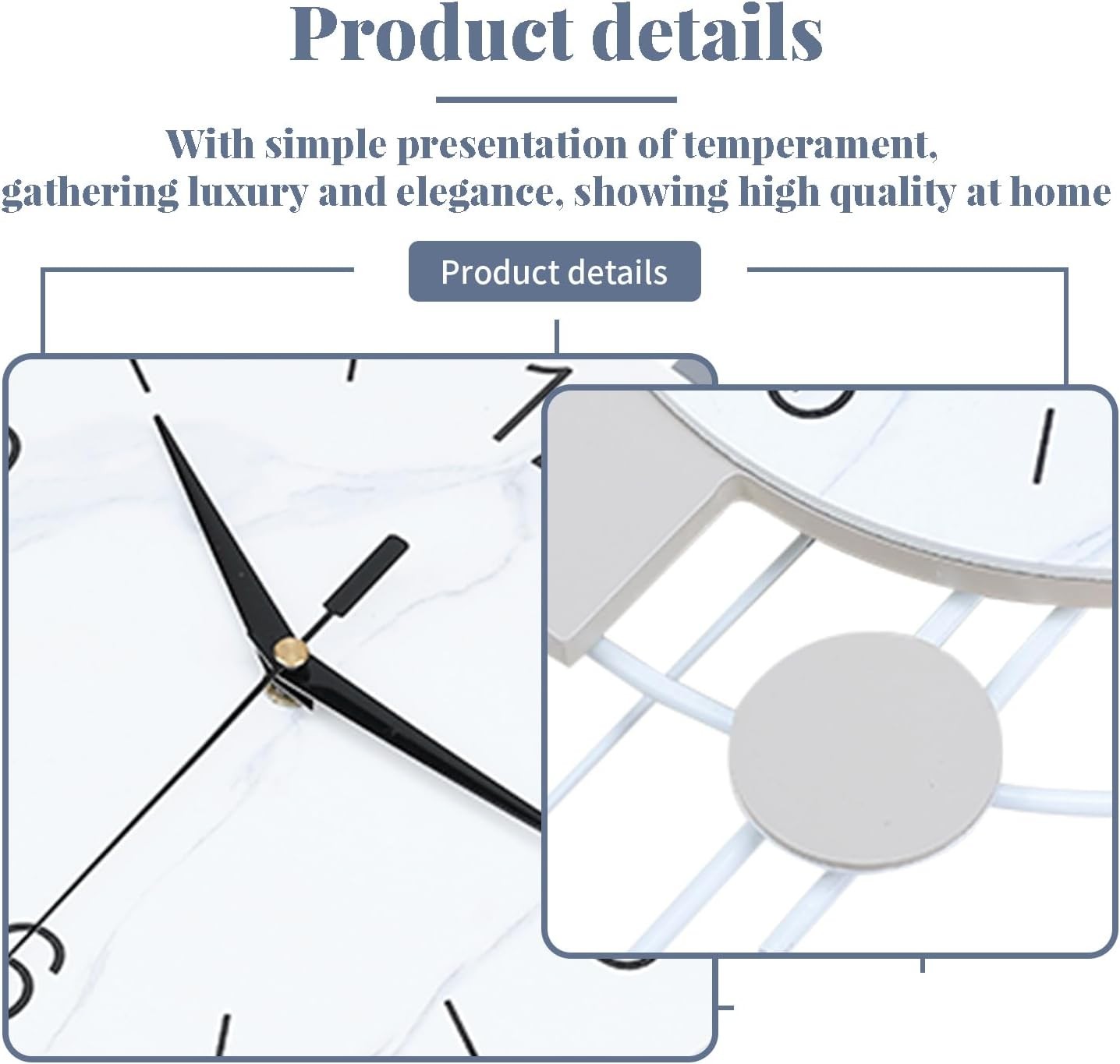 Large Modern Wall Clock Silent Luxury Decorative Non-Ticking Clock 33×55cm