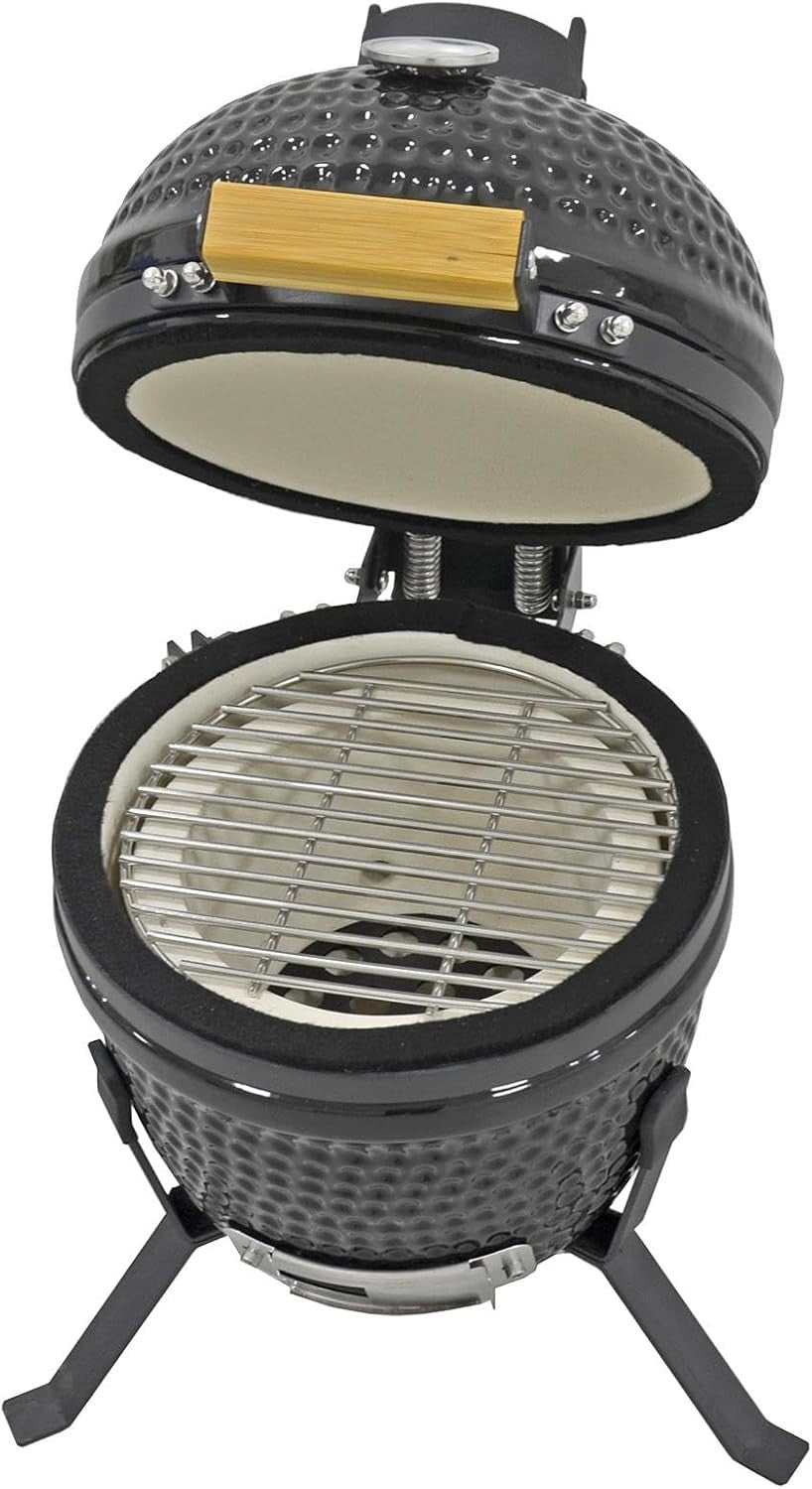 13" Ceramic Kamado Charcoal BBQ Grill Mini Egg Smoker Oven with Stand Outdoor