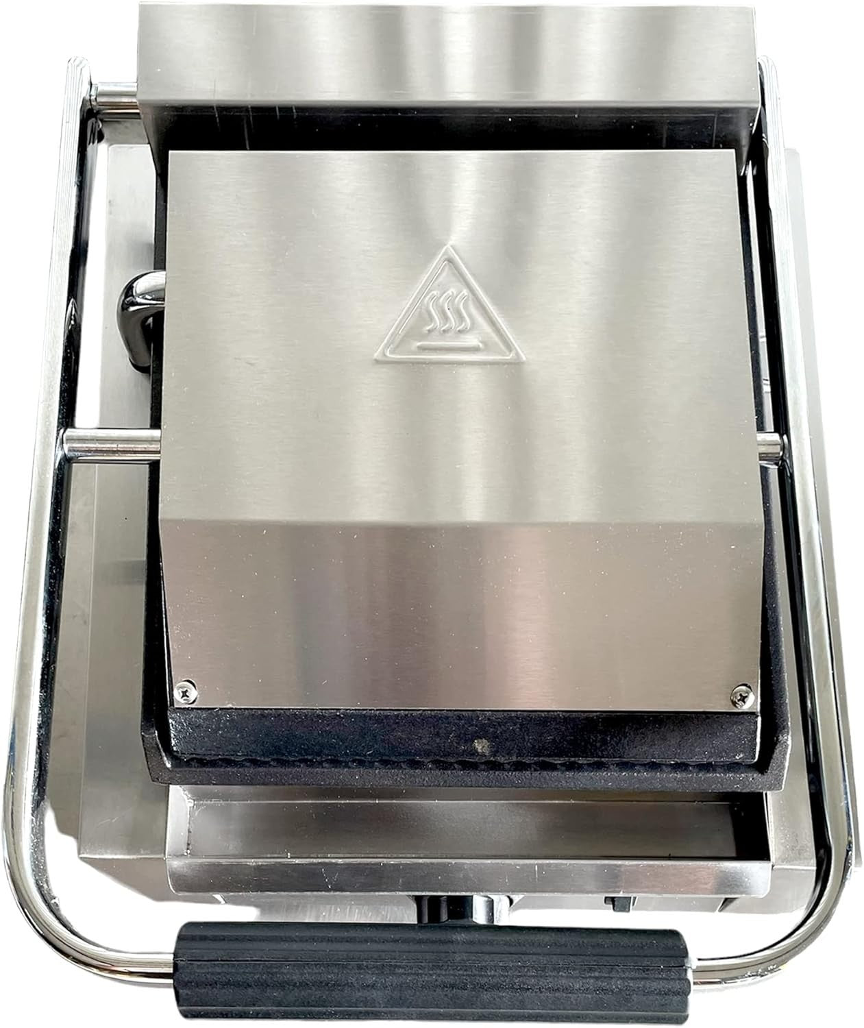 Commercial Electric Panini Press Grill Temperature Control Ribbed Flat