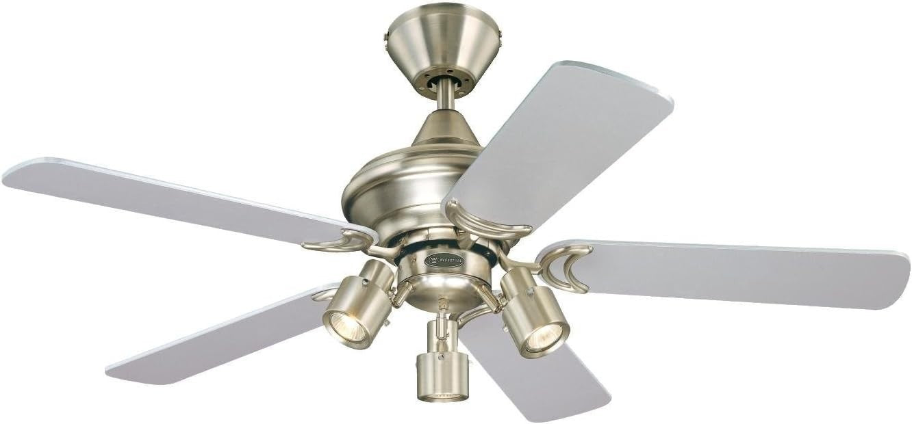 Westinghouse 105CM Kingston Ceiling Fan, Brushed Aluminum, 5 Blades, 3 Lights