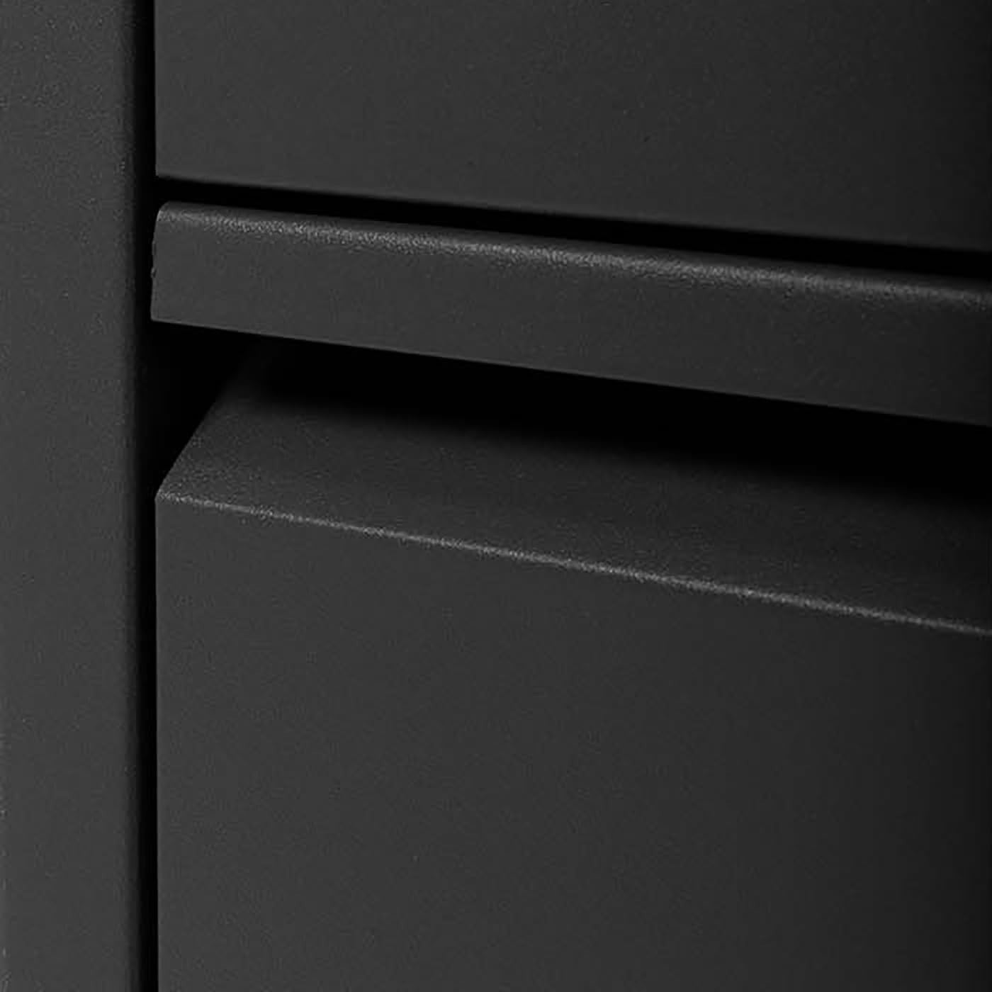 Slim Shoe Storage Cabinet Black Steel 4 Tier Tilt Drawer Hallway Unit