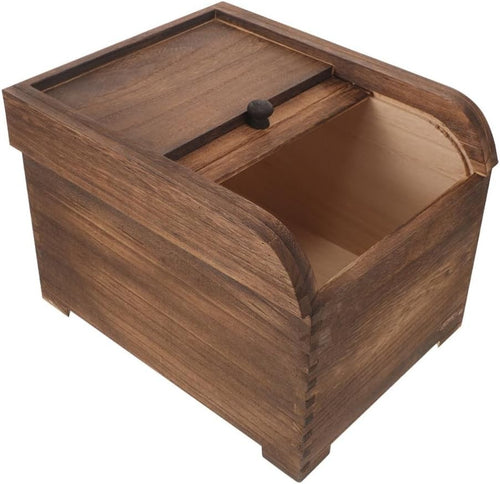 10KG Wooden Rice Storage Container Sliding Lid Bin