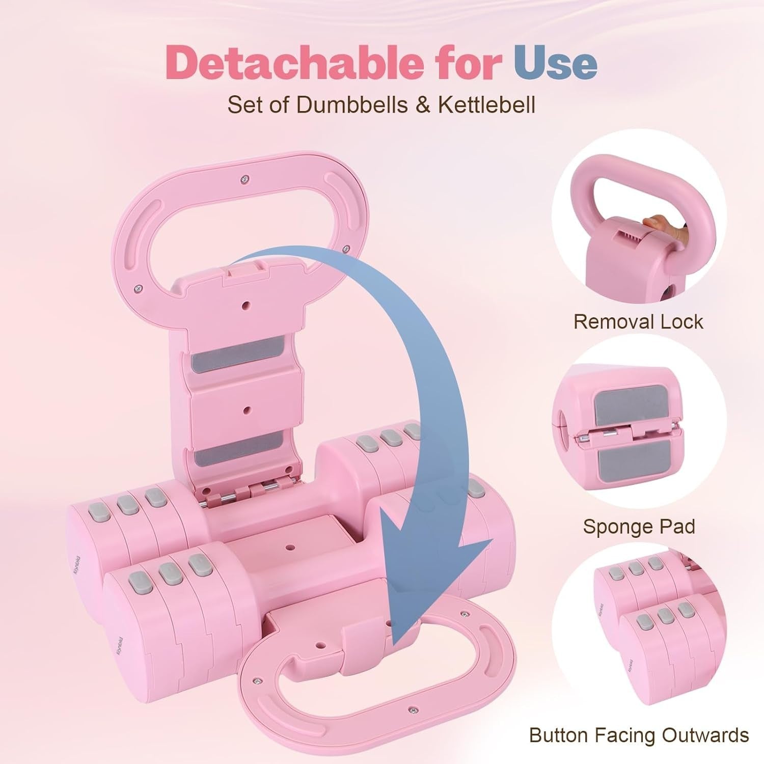 4-in-1 Adjustable Dumbbell Set 2–5LB Fast Adjust Non-Slip Weights Women