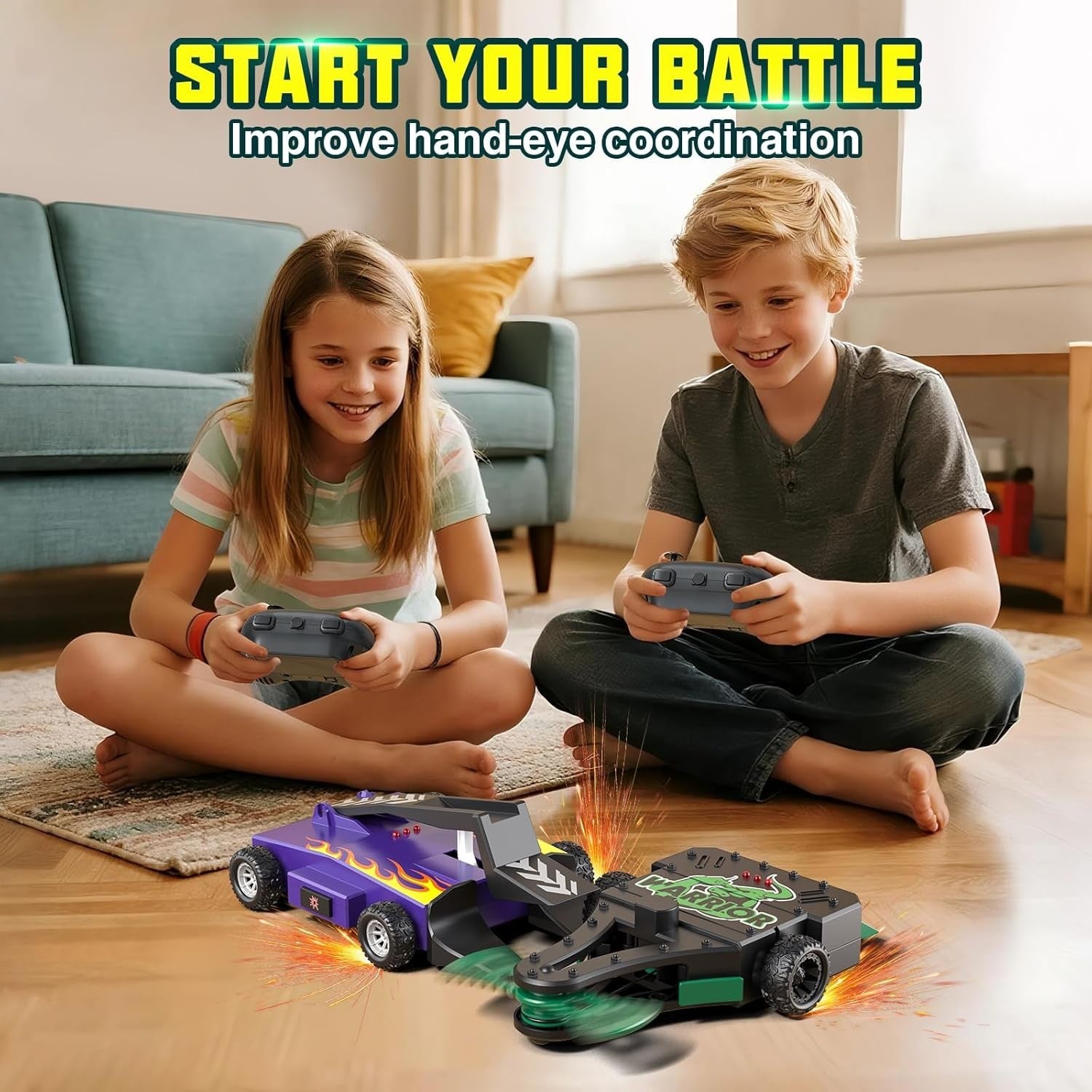 RC Battle Robots 2-Pack with 360° Spin & Vibrating Controllers for Kids