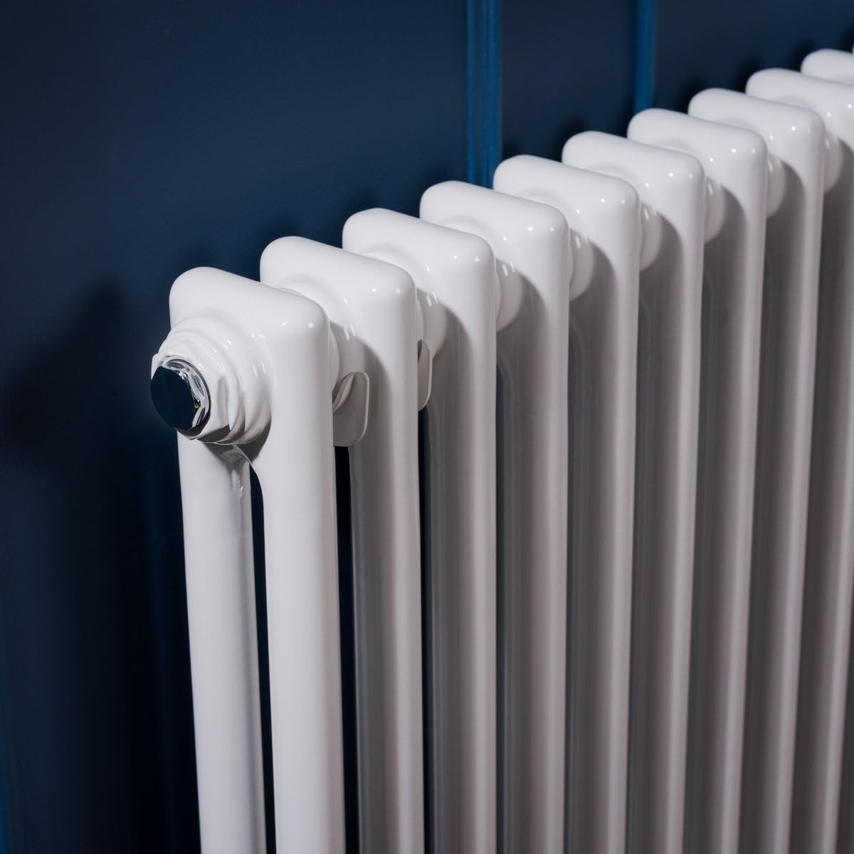 Double Column Horizontal Radiator 600x1010mm White Cast Iron Style