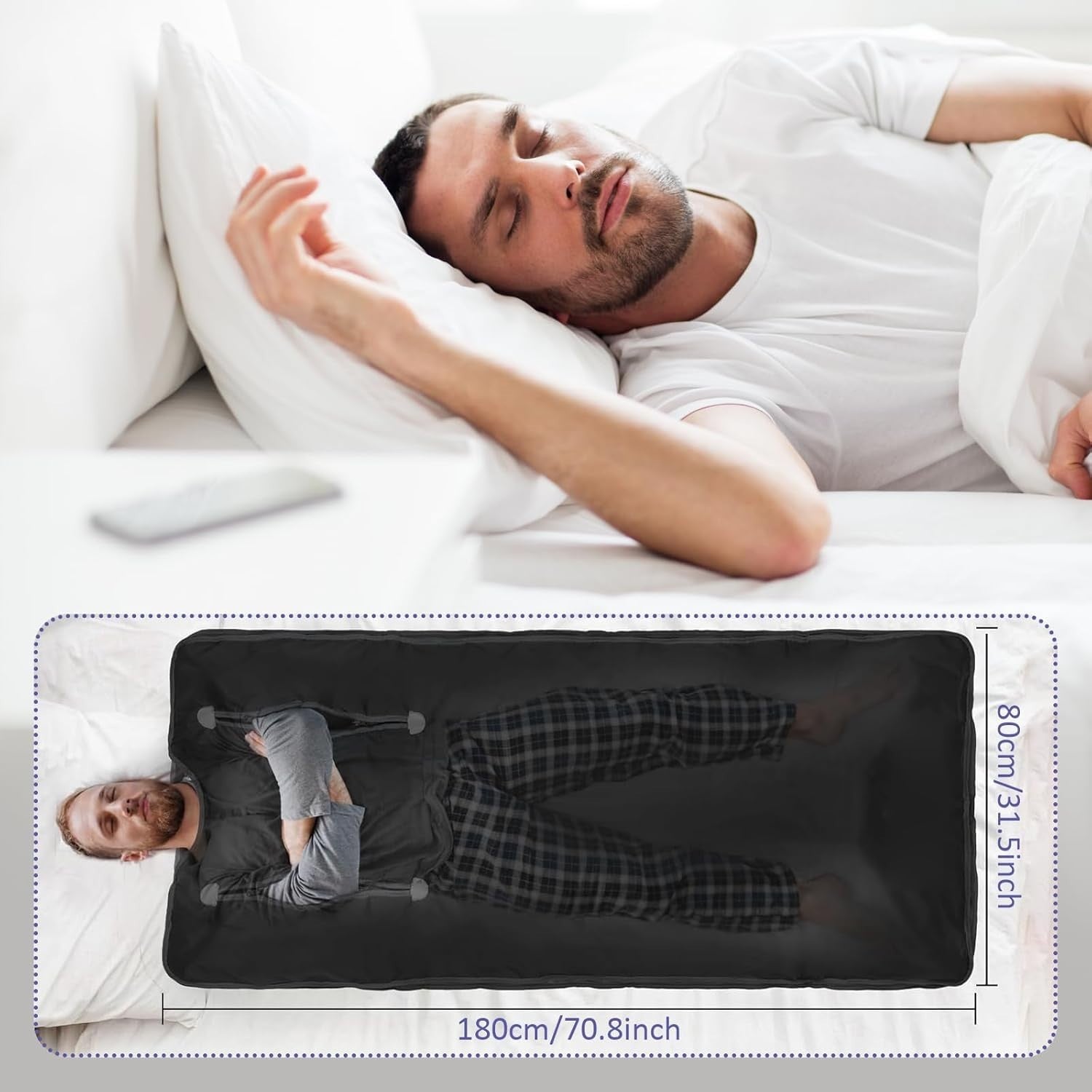 Portable Sauna Blanket – Fast Heating 20s, 0-60min Timer, Home Detox Spa
