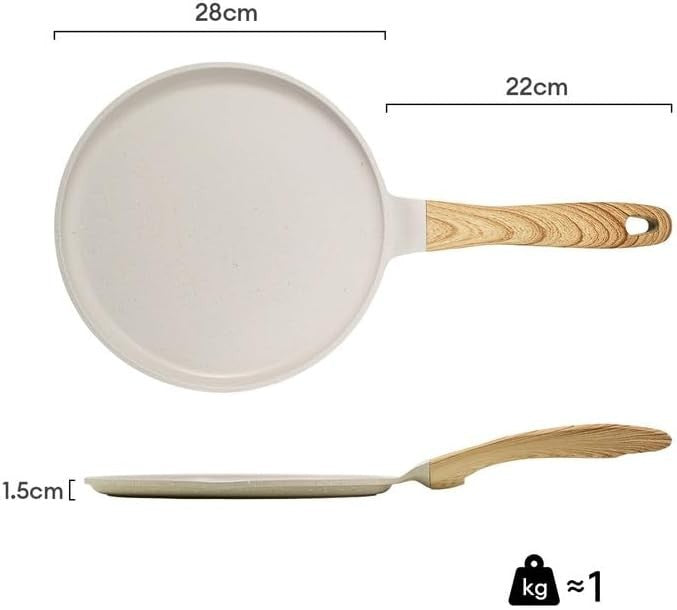 Non-Stick 28cm Pancake Pan | Granite Crepe Skillet Induction Safe