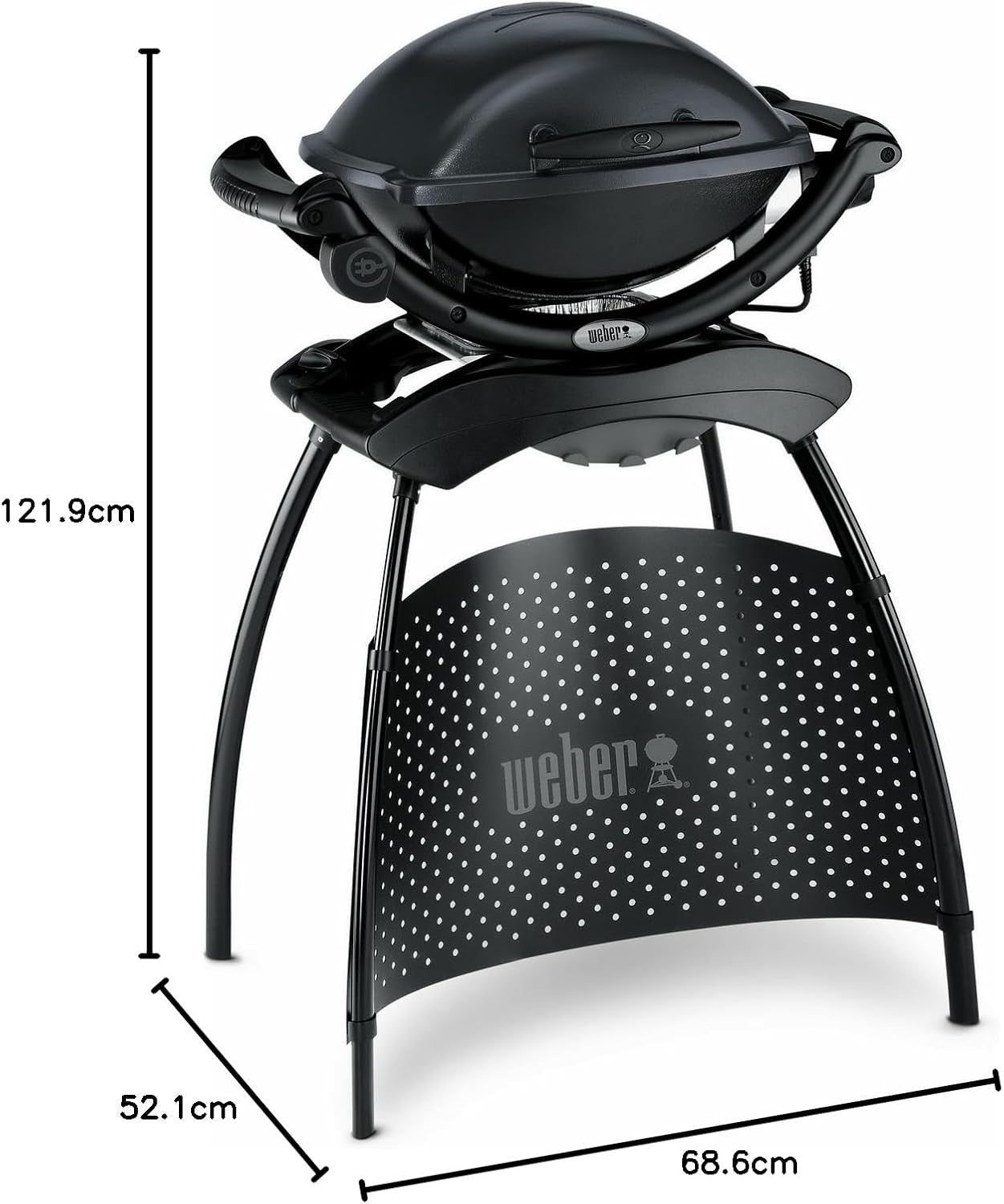 Electric Barbecue Grill with Stand | Rapid-Heat Cast Iron Grate | Balcony Patio