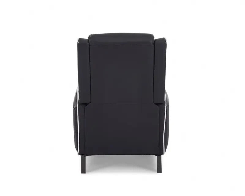 Black Gaming Recliner Armchair Faux Leather Chair w/ Footrest & Lumbar Support