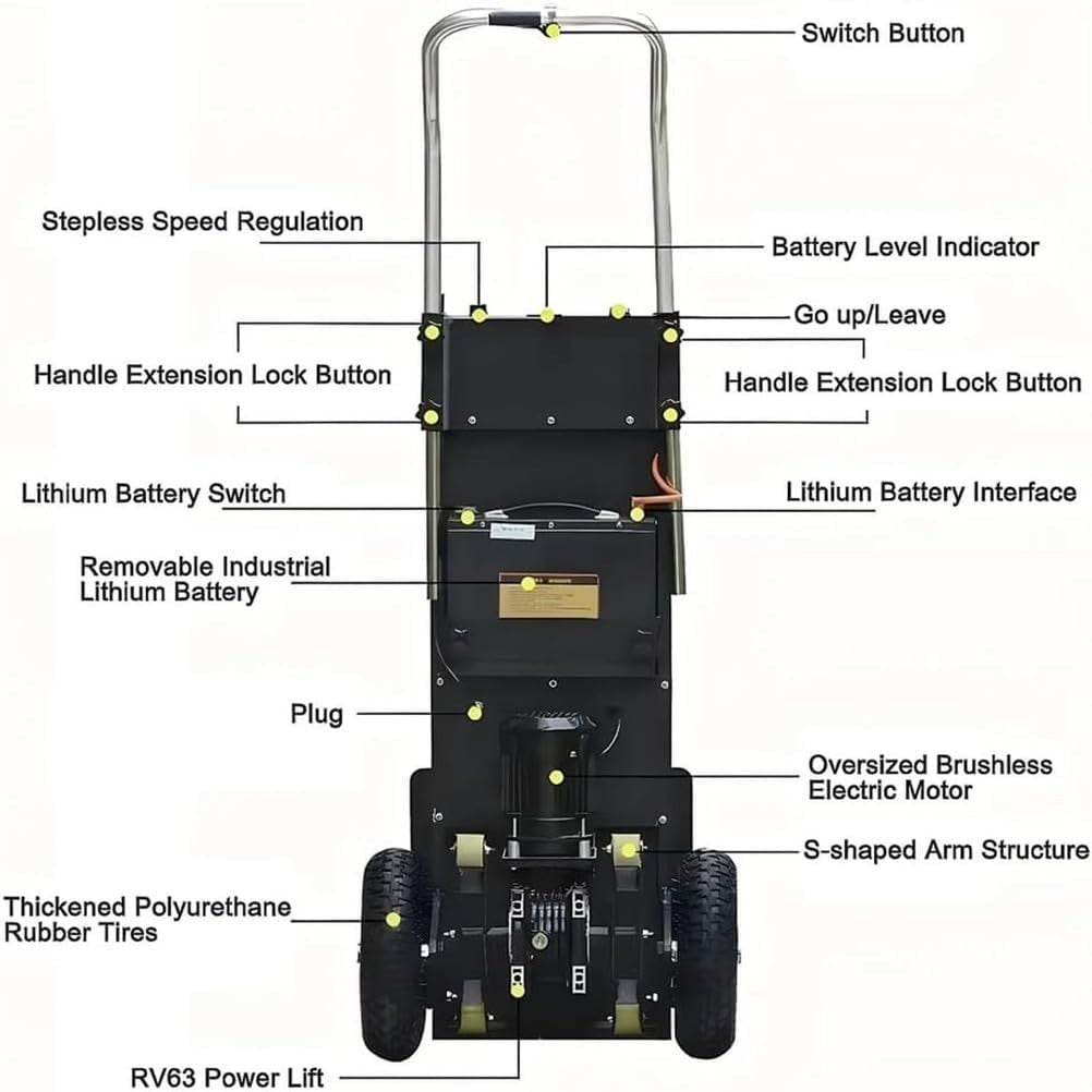 Electric Stair Climber Sack Truck w/ 400kg Load, Brushless Motor