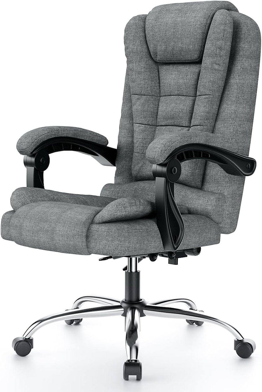 Ergonomic Executive Office Chair High Back Fabric Recliner