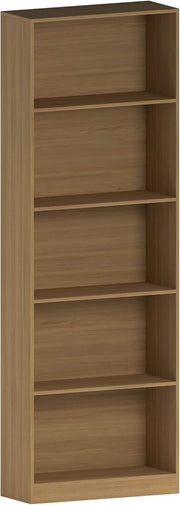 5 Tier Oak Wooden Bookcase Modern Storage Display Shelf for Living Room
