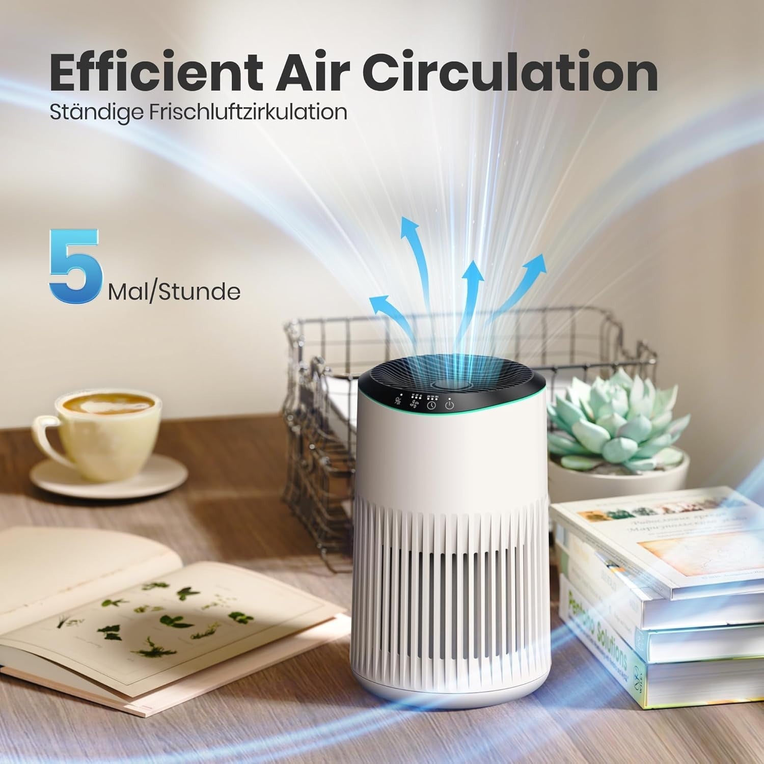 Quiet HEPA Air Purifier Bedroom Smoke Pet Odors Aromatherapy 22dB
