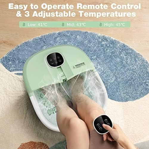 Portable Folding Foot Spa with Heat, Bubble Massage, Remote Control & Timer