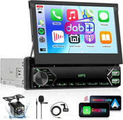 7" Single Din Car Stereo Wireless CarPlay Android Auto DAB+ FM
