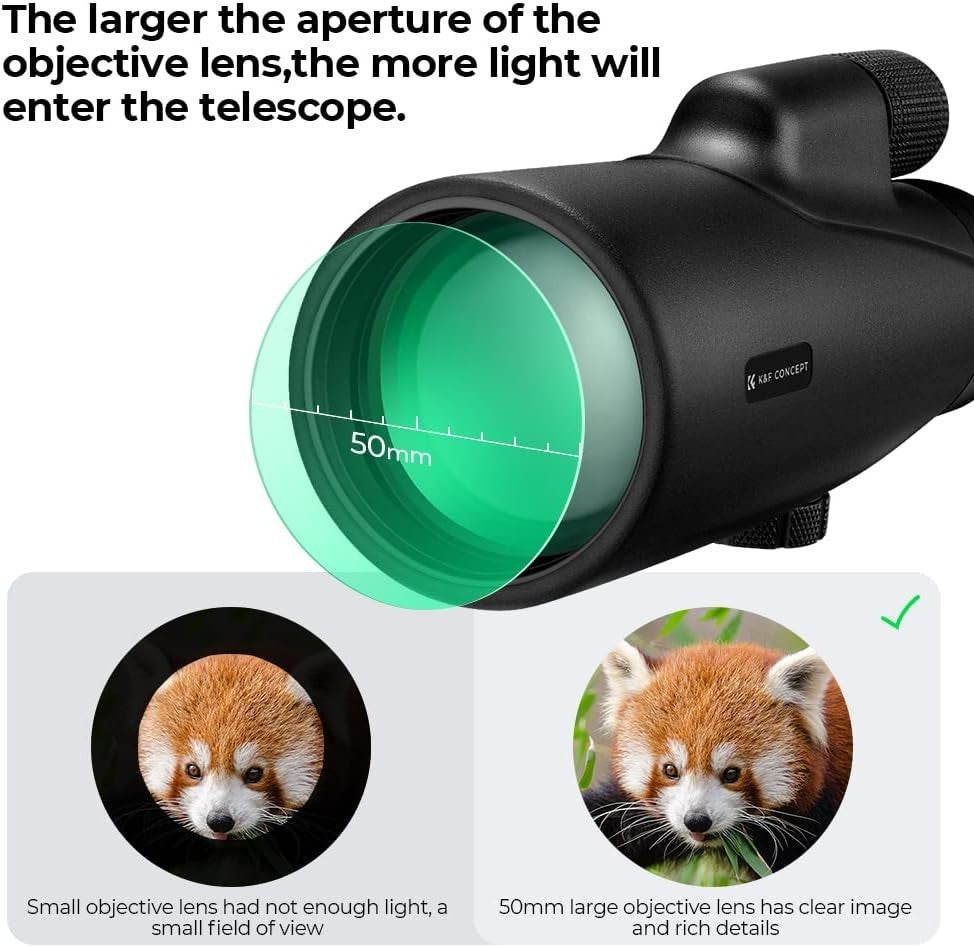 12X50 HD Waterproof Monocular BAK4 FMC Dual Focus – Compact Hiking Scope