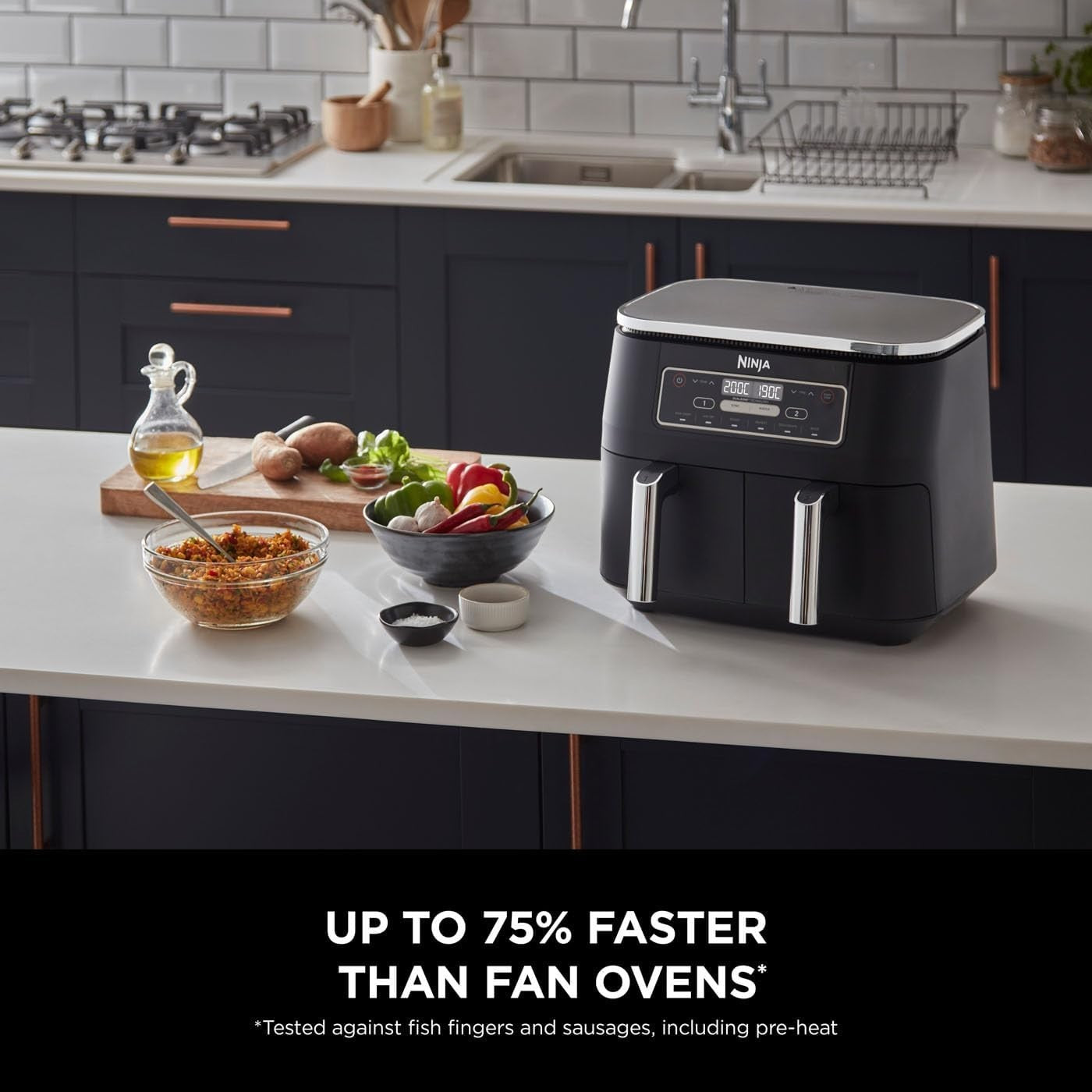 Dual Zone Digital Air Fryer 7.6L | 6-in-1 | No-Oil Cooking | Large Capacity