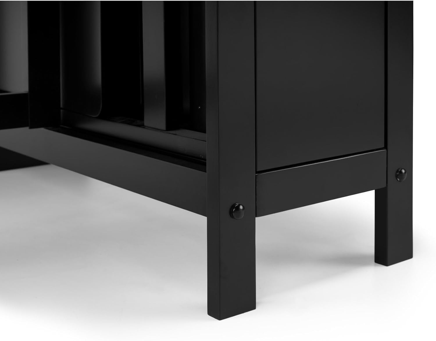Compact Dining Table Set with Storage Drawer Foldable Chairs Black