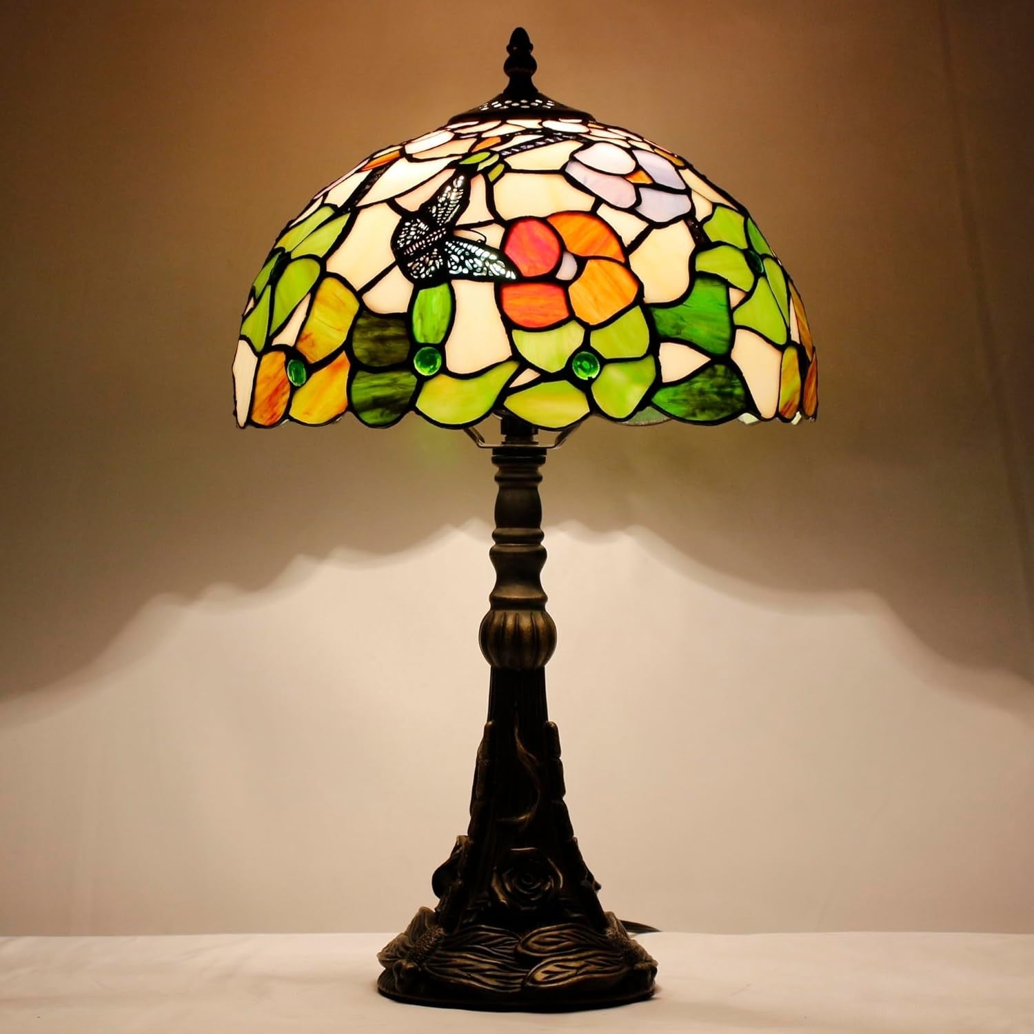 Antique Style Tiffany Stained Glass Table Lamp 30x30x48cm Warm Glow