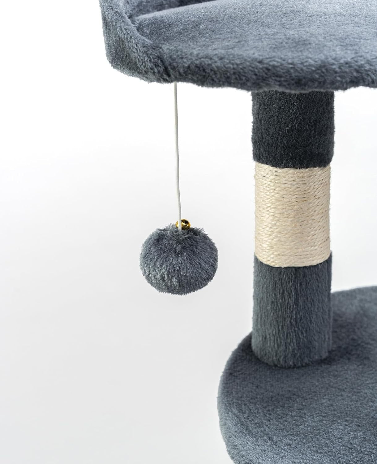 Cat Tree Scratching Post 112cm with Condo Sisal Rope Dark Grey Tower