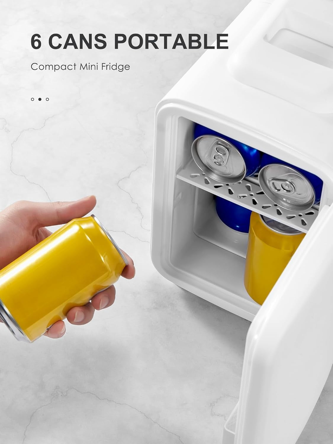 4L Mini Fridge Portable AC/DC Cooler Warmer Bedroom Car Pearlescent White